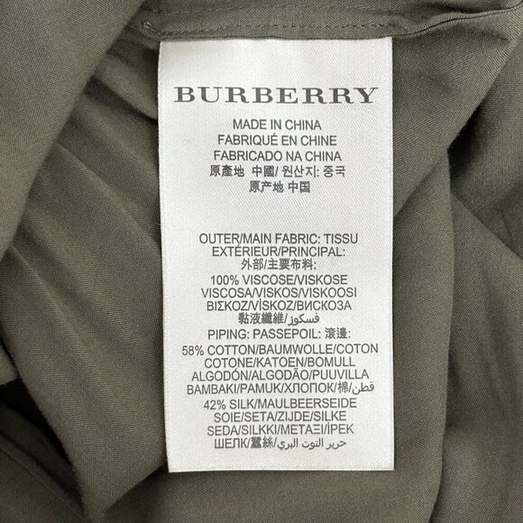 Burberry Brit Military Shirt Dress Olive Green - Picture 8 of 10